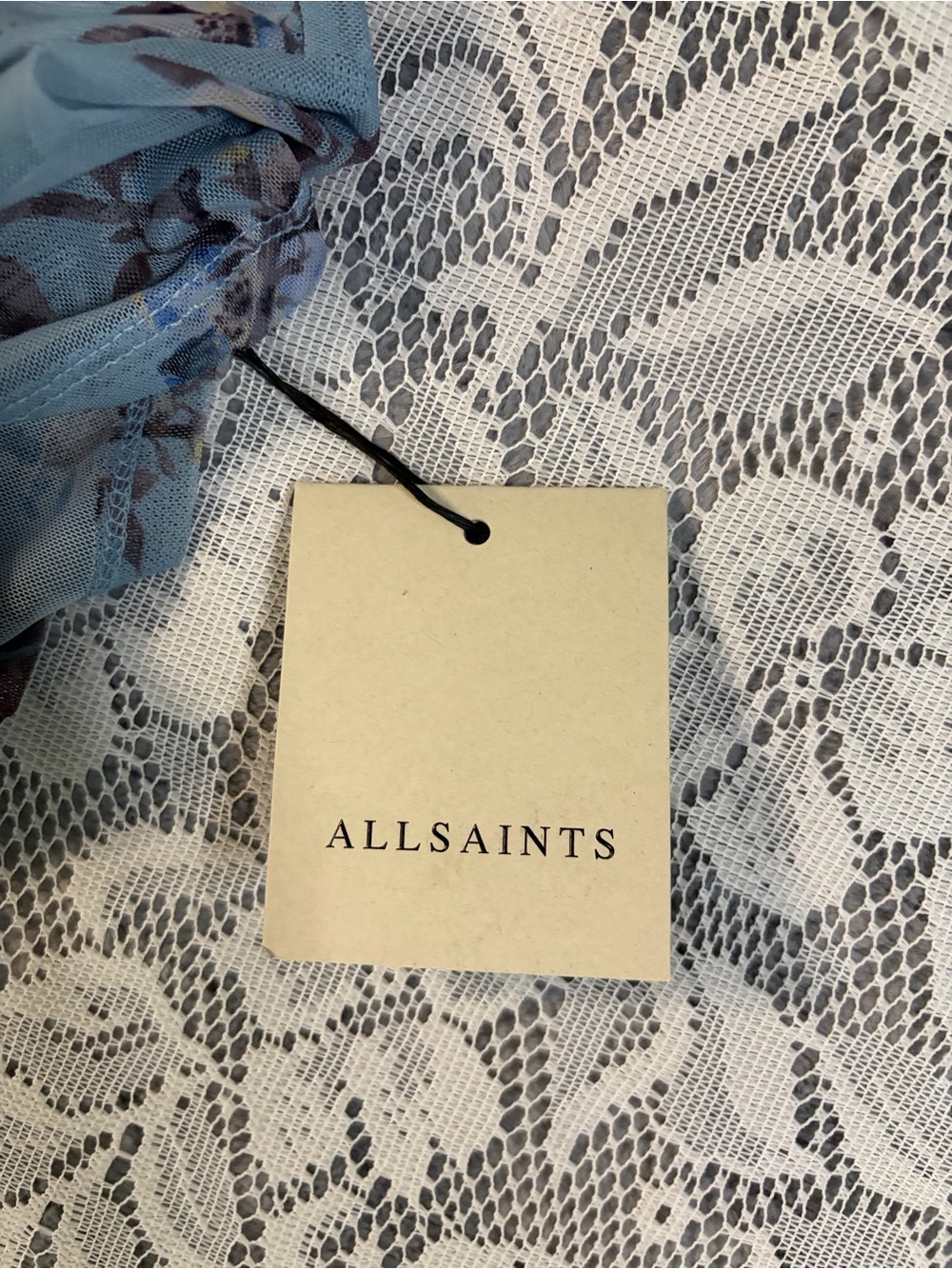 All Saints Ellie Mesh Tee in Vine Lake Blue - Picture 13 of 15